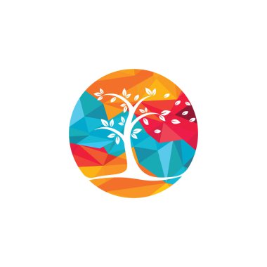 Ağaç logosu tasarımı. Minimalist yeşil ağaç logosu.