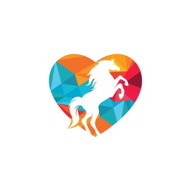 Aşk atı vektör logosu tasarımı.