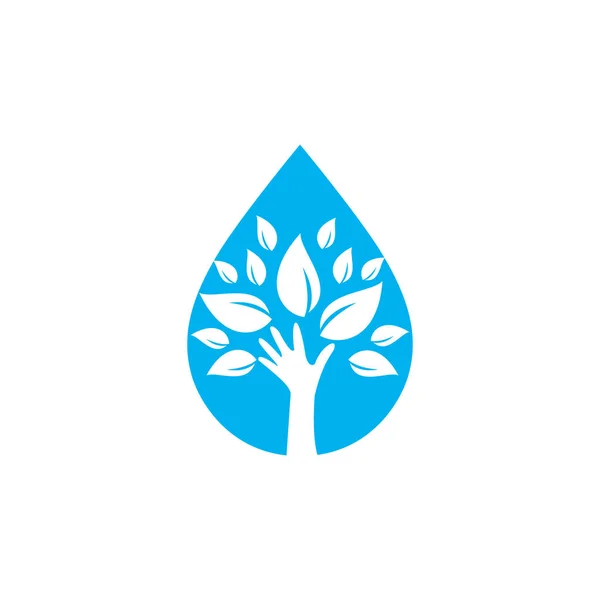 Diseño Del Logotipo Del Vector Cuidado Del Agua Plantilla Diseño — Vector de stock