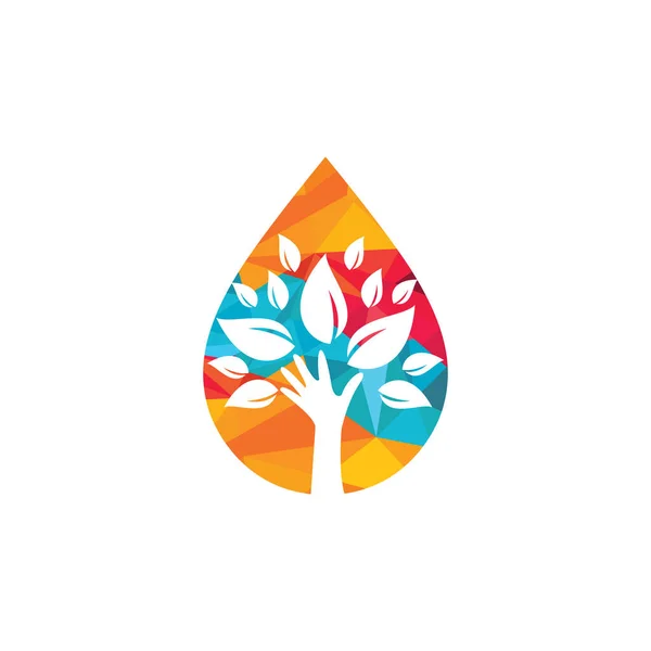 Diseño Del Logotipo Del Vector Cuidado Del Agua Plantilla Diseño — Vector de stock