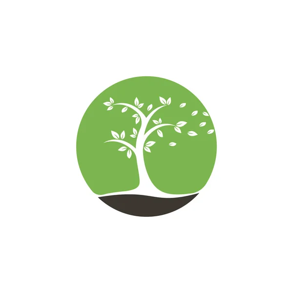 Conception Logo Arbre Symbole Vert Minimaliste Logo Arbre — Image vectorielle