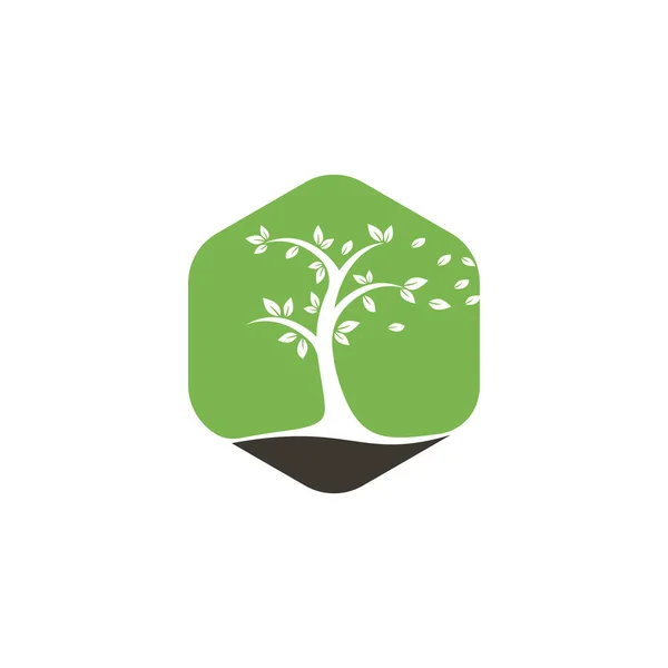 Conception Logo Arbre Symbole Vert Minimaliste Logo Arbre — Image vectorielle