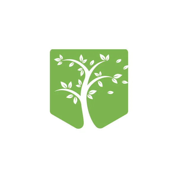 Conception Logo Arbre Symbole Vert Minimaliste Logo Arbre — Image vectorielle