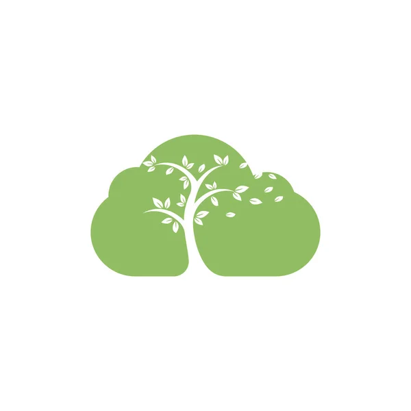Conception Logo Cloud Tree Nature Nuage Logo Conception Concept Vecteur — Image vectorielle