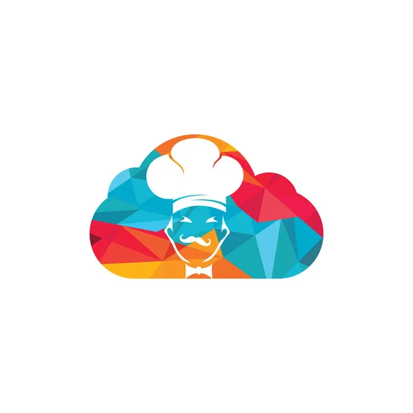 Modelo Design Logotipo Vetor Chef Cloud — Vetor de Stock