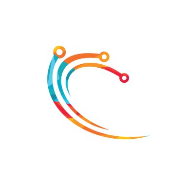 Soyut teknoloji vektör logosu tasarımı.