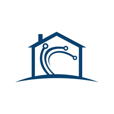 Dijital Home vektör logo tasarım şablonu.