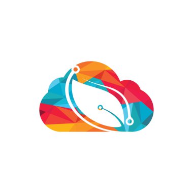 Dijital yapraklar vektör logosu tasarımı. Hızlı Yaprak teknolojisi logosu.