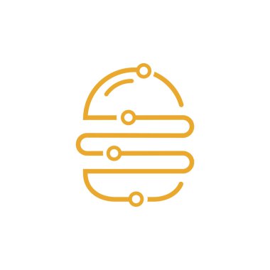 Hamburger teknolojisi vektör logosu tasarımı.
