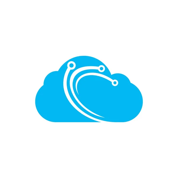 Diseño Del Logotipo Del Vector Nube Digital Nube Azul Vector — Archivo Imágenes Vectoriales