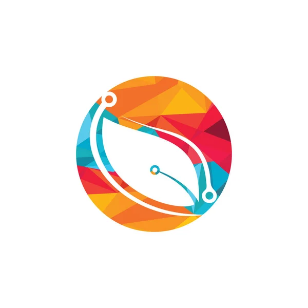 Ψηφιακά Φύλλα Διανυσματικός Σχεδιασμός Λογότυπου Σχεδιασμός Λογότυπου Τεχνολογίας Fast Leaf — Διανυσματικό Αρχείο