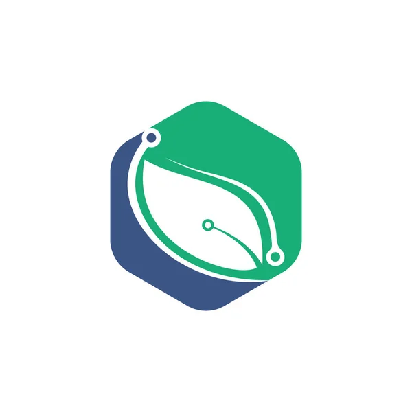 Conception Logo Vectoriel Feuilles Numériques Technologie Fast Leaf Logo Concept — Image vectorielle