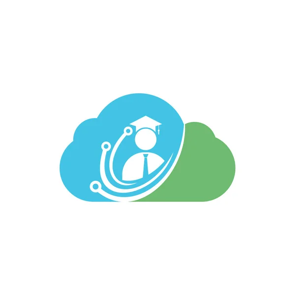 Bildungstechnologie Vektor Logo Design Konzept Für Digitales Schullogo — Stockvektor