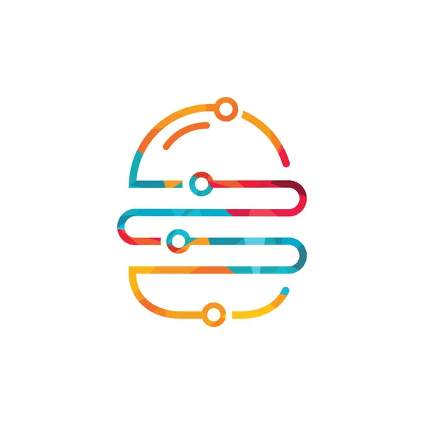 Burger Tech Vektor Logo Design — Stockvektor