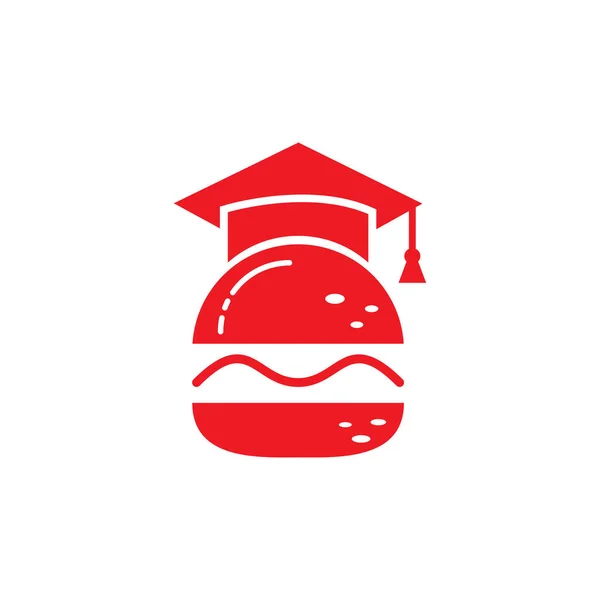 Diseño Del Logotipo Del Vector Educación Alimentaria Burger Icono Tapa — Archivo Imágenes Vectoriales