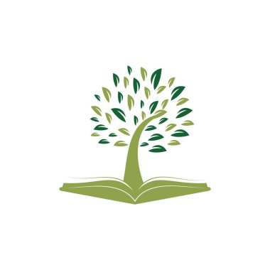Kitap Eğitimi Logo Şablonlu Ağaç.