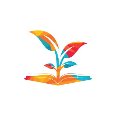 Kitap Eğitimi Logo Şablonlu Ağaç.