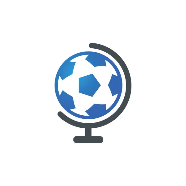 Soccer Globes Vektor Logo Design Vorlage Soccer Planet Logo Vorlage — Stockvektor