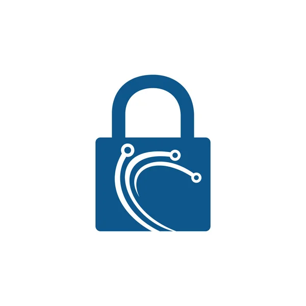 Plantilla Diseño Logotipo Lock Tech Logotipo Seguridad Cibernética — Vector de stock