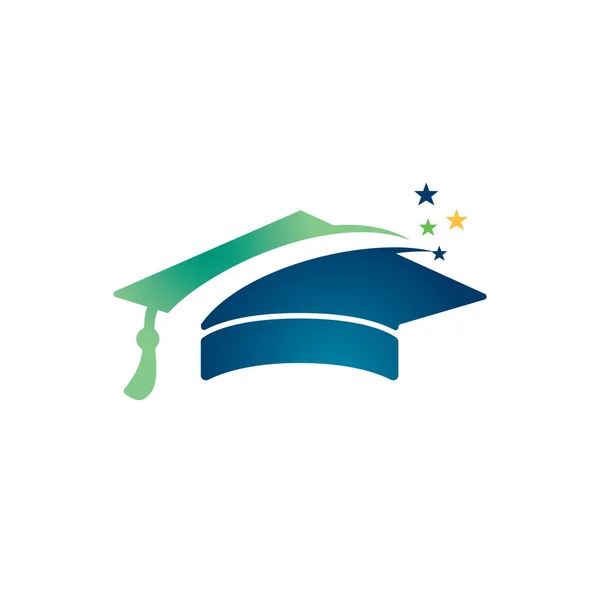 Menestys Cap Hattu Jatko Tähti Logo Symboli Suunnittelu Koulutuksen Logo — vektorikuva