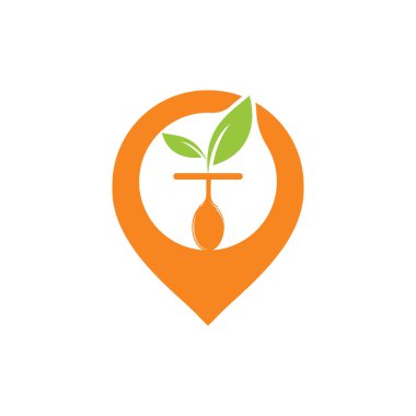 Organik Besin Noktası logo tasarım şablonu.