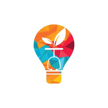 Sağlık Doğa Tasarım Şablonu. Steteskop ve ampul ikon tasarımlı modern doğal yaprak.