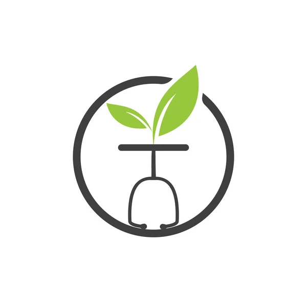 Modello Design Del Logo Della Natura Sanitaria Moderna Foglia Naturale — Vettoriale Stock