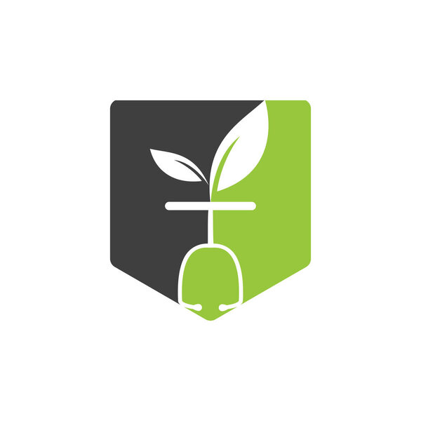 Дизайн логотипа для здоровья природы. Современный натуральный лист со стетоскопом.