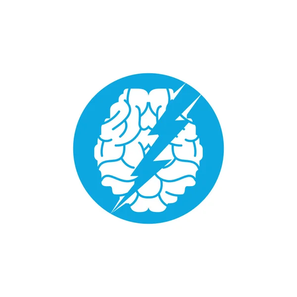 Projekt Logo Wektora Mózgu Grzmotu Moc Mózgu Elektrycznym Szablonem Projektu — Wektor stockowy