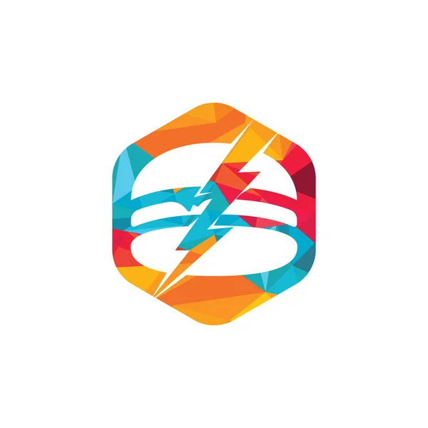 Diseño Del Logotipo Del Vector Hamburguesa Flash Logo Del Icono — Archivo Imágenes Vectoriales