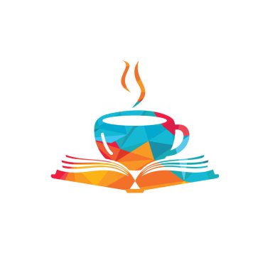 Kahve kitabı vektör logosu tasarımı. Çay Kitabı Deposu Simgesi Logosu.