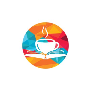 Kahve kitabı vektör logosu tasarımı. Çay Kitabı Deposu Simgesi Logosu.