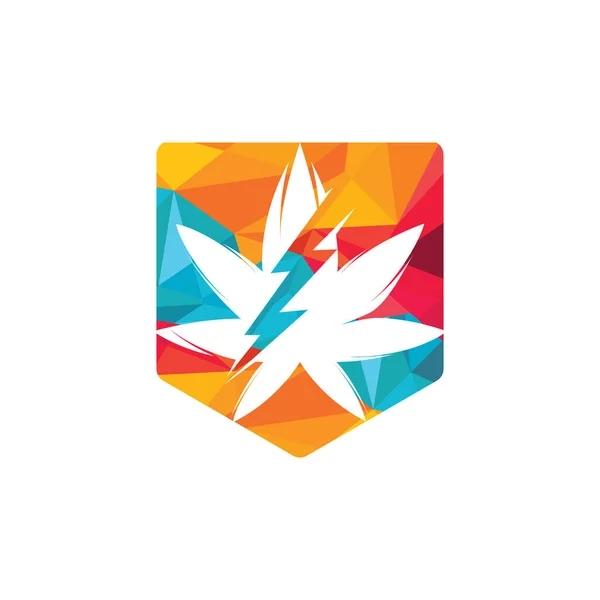 Marihuana Donner Vektor Logo Design Logo Symbol Für Cannabis Oder — Stockvektor