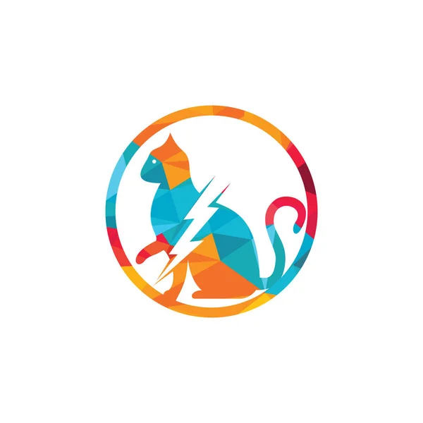 Flash Cat Vektor Logo Design Logo Der Katze Und Des — Stockvektor