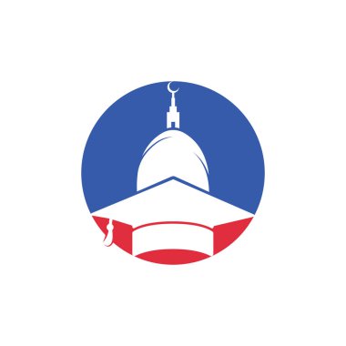 İslami eğitim vektör logosu. Müslüman öğrenme logosu şablonu.