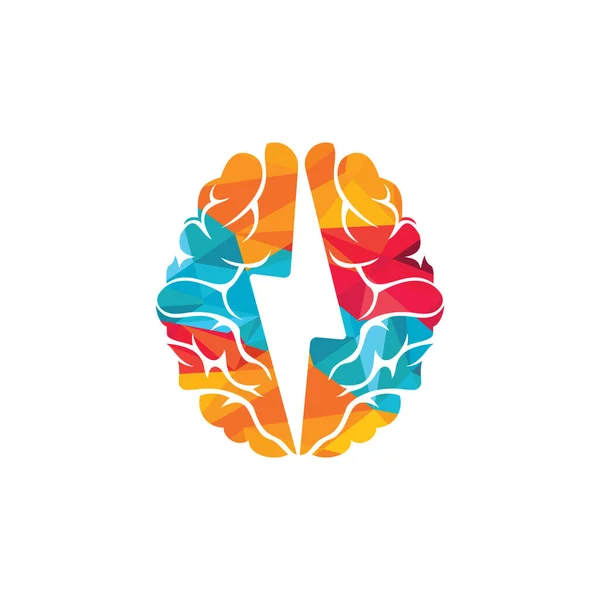 Σχεδιασμός Λογότυπου Διανύσματος Εγκεφάλου Δύναμη Του Εγκεφάλου Ηλεκτρικό Λογότυπο Πρότυπο — Διανυσματικό Αρχείο
