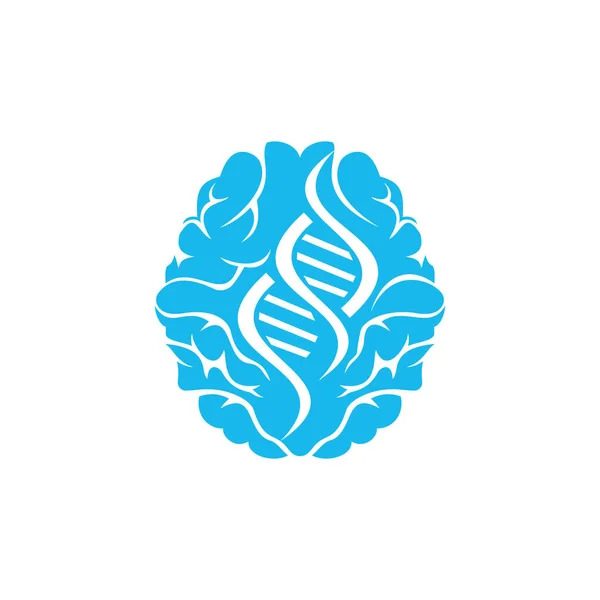 Conception Logo Vecteur Cerveau Adn Concept Logo Science Génétique — Image vectorielle