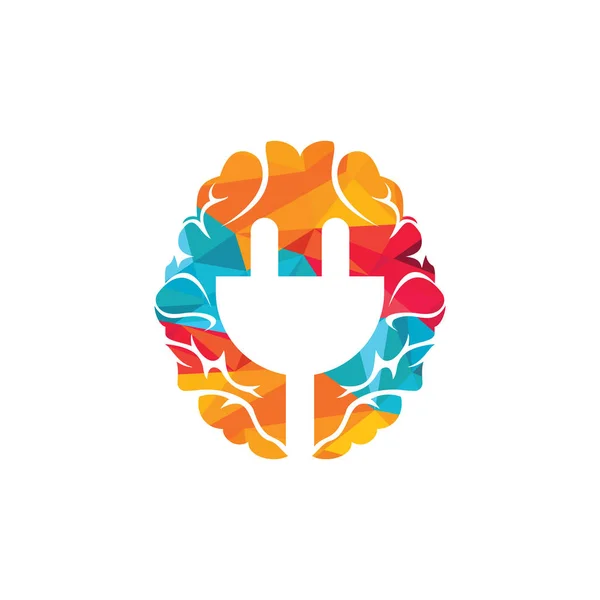Дизайн Логотипу Мозку Електричного Штекера Концепція Логотипу Інноваційного Знаку — стоковий вектор