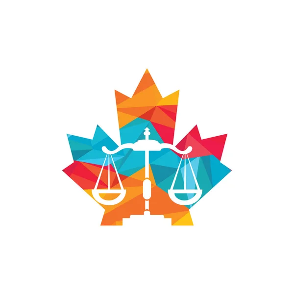 Kanadas Lag Vektor Logotyp Design Koncept För Advokatfirmans Vektorlogotyp — Stock vektor