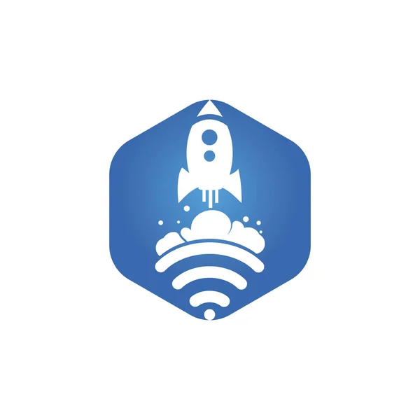 Diseño Del Logotipo Del Vector Wifi Rocket Símbolo Señal Wifi — Vector de stock