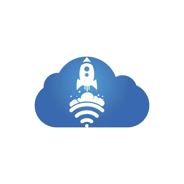 Diseño Del Logotipo Del Vector Wifi Rocket Señal Wifi Con — Archivo Imágenes Vectoriales