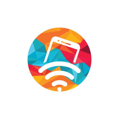 Wifi internet ve mobil logo tasarımı. Mobil WiFi paylaşım sembolü. Mobil Teknoloji işareti.