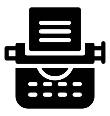 Daktilo simge vektör makine yazarak,