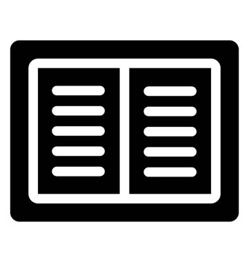 Simge vektör, açık kitap okumak için kitap