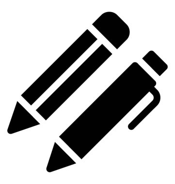 Katı kalemler simge vektör 