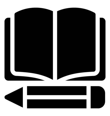 Çalışma kitabı simgesi vektörü, kitap yazma