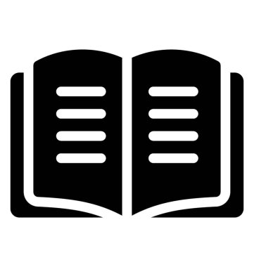 Açık kitap simge vektör, kitap yazma 