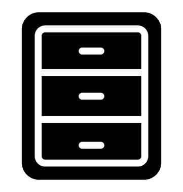 Çekmeceler simge vektör, ofis dolap 