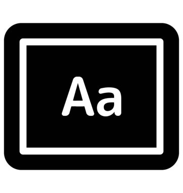 Simge yazı tipi boyutu simge vektör 