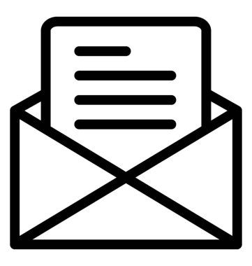 İş belge satırı simgesi, açılan e-posta 